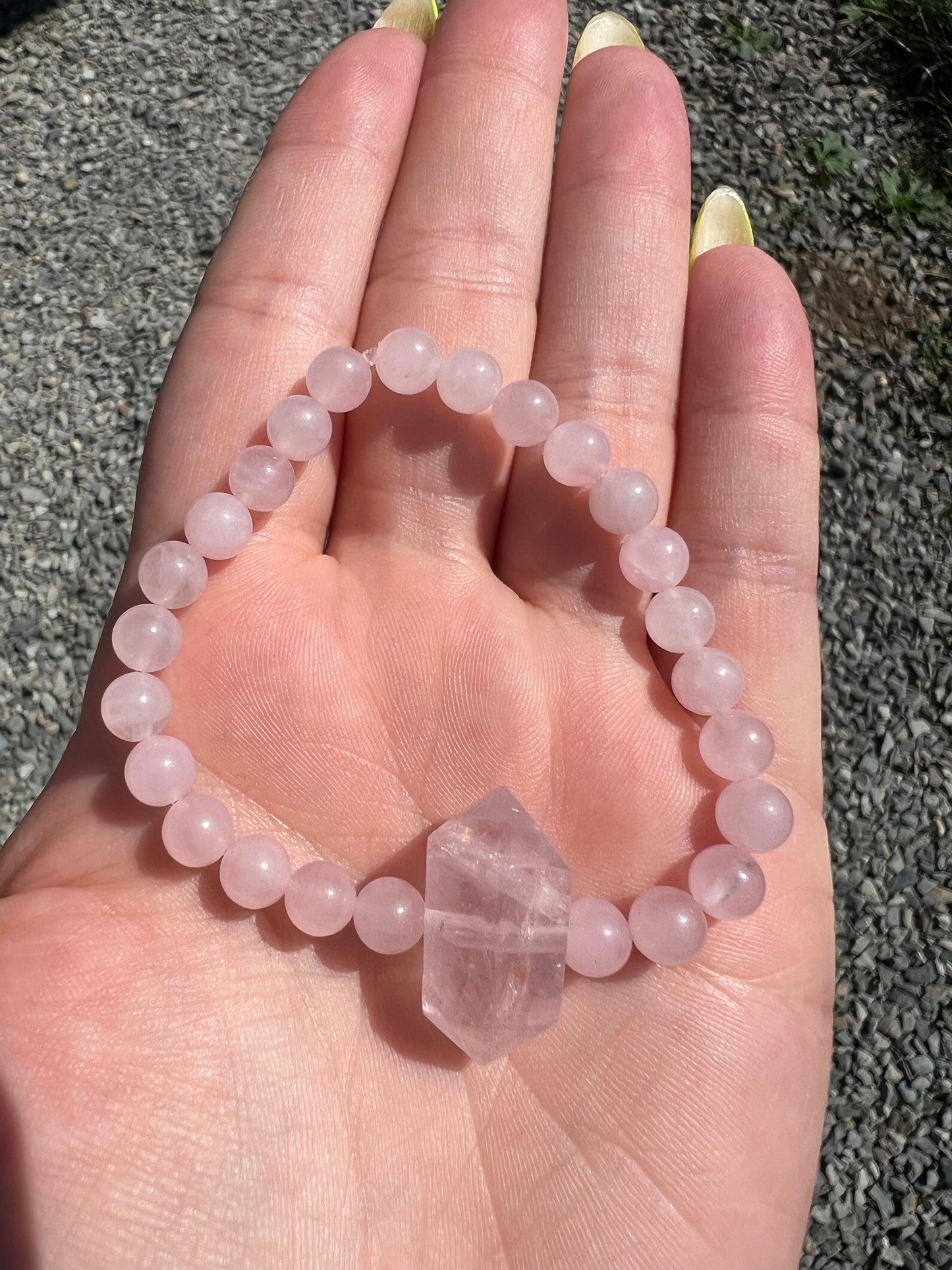 Rose Quartz Crystal Bracelet